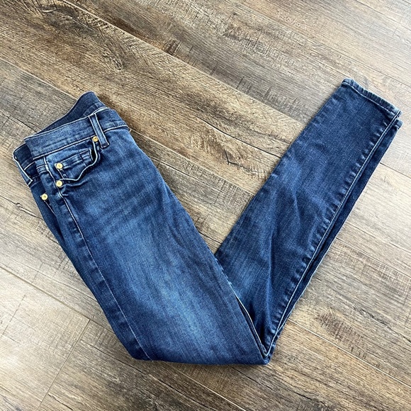 7 For All Mankind Skinny Blue Jeans Pants Denim ((size 24)) - Picture 3 of 8